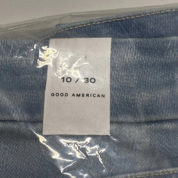 NEW GOOD AMERICANS Good Legs Crop Mini Boot Jeans – Light Blue Soft Tech – 10 - Picture 10 of 10